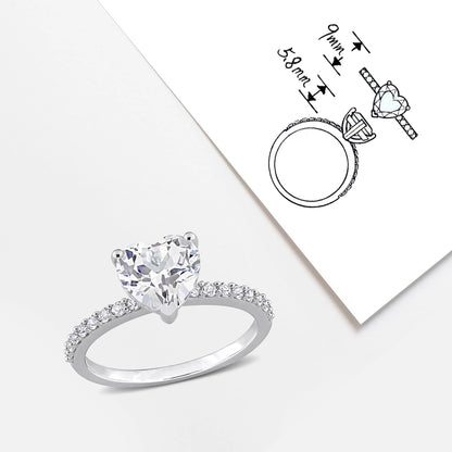Women's Created White Sapphire Engagement Ring Crafted in 10K White Gold