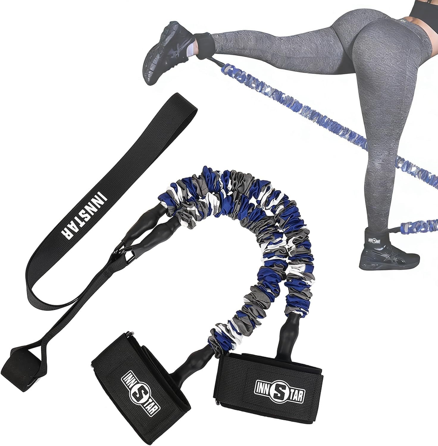 Resistance Bands Accessories Exercise Bands Attachment, Fitness Handles Workout Bar for Home Gym Workout Full Body Workout