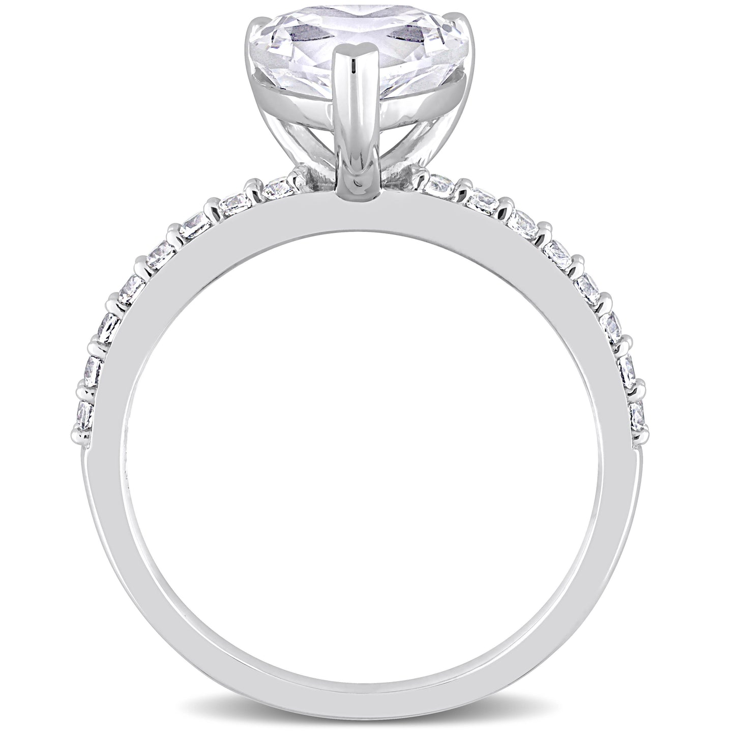 Women's Created White Sapphire Engagement Ring Crafted in 10K White Gold