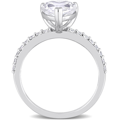 Women's Created White Sapphire Engagement Ring Crafted in 10K White Gold