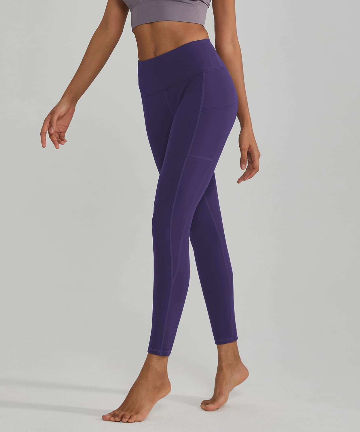 Anti-Nail Leggings for Women, Non-See-Through Yoga Pants with Phone Pockets, Tummy Control Full-Length/Capri Tights
